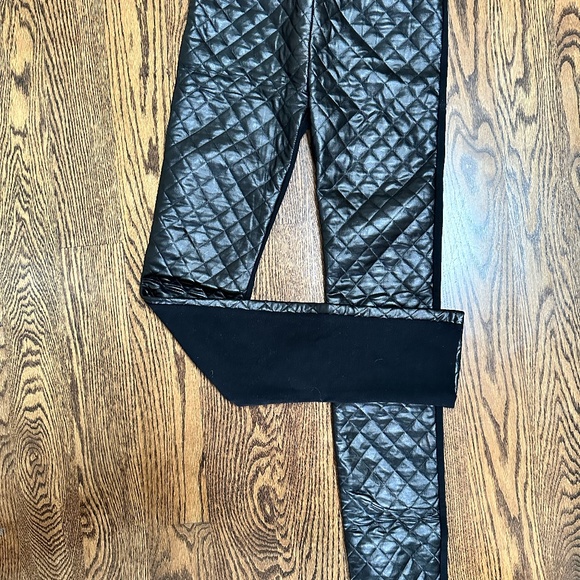 Pleather Quiltwork Vegan Leather Pants/Leggings - Picture 1 of 3